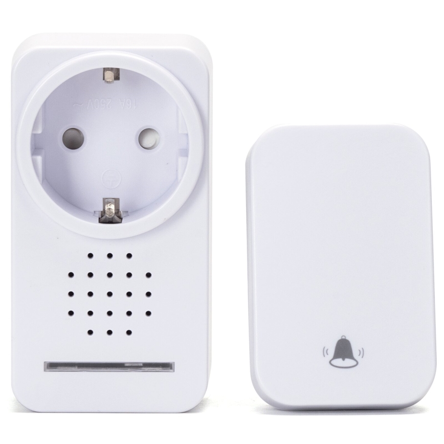 Aigostar - Draadloze deurbel met stekker 1Z 230V IPX4 wit