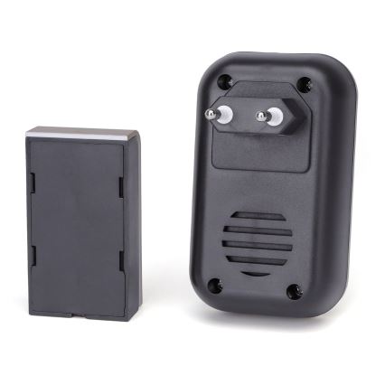 Aigostar - Draadloze deurbel met stekker 230V/12V IP44 zwart