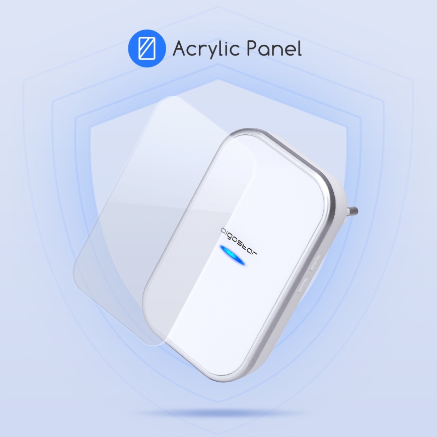 Aigostar - Draadloze deurbel voor stopcontact 230V/12V IP44 wit