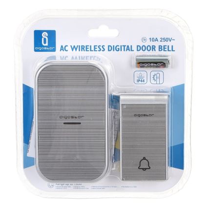 Aigostar - Draadloze deurbel voor stopcontact 230V/12V IP44 zilverkleurig