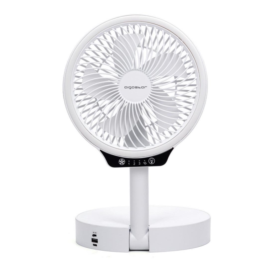 Aigostar - Draadloze Opvouwbare LED Ventilator met USB Poort 6,5W/5V