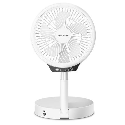 Aigostar - Draadloze Opvouwbare LED Ventilator met USB Poort 6,5W/5V