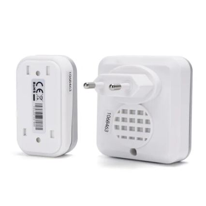 Aigostar - Draadloze Stopcontact Deurbel 230V wit