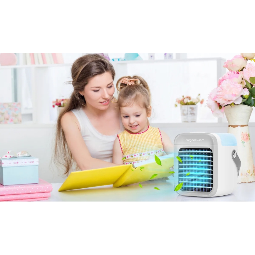 Aigostar - Draagbaar air cooler 8W/5V wit