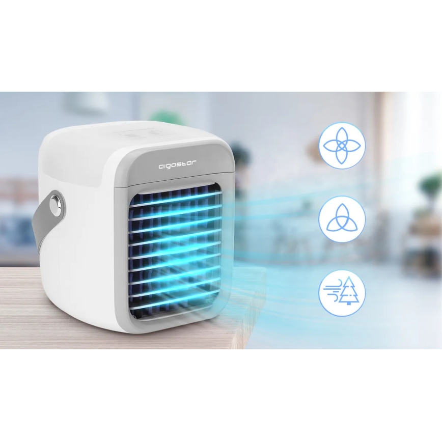 Aigostar - Draagbaar air cooler 8W/5V wit