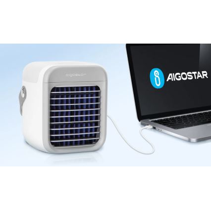 Aigostar - Draagbaar air cooler 8W/5V wit