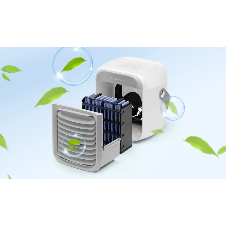 Aigostar - Draagbaar air cooler 8W/5V wit