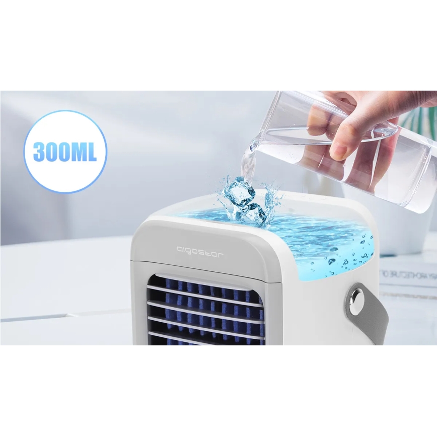 Aigostar - Draagbaar air cooler 8W/5V wit