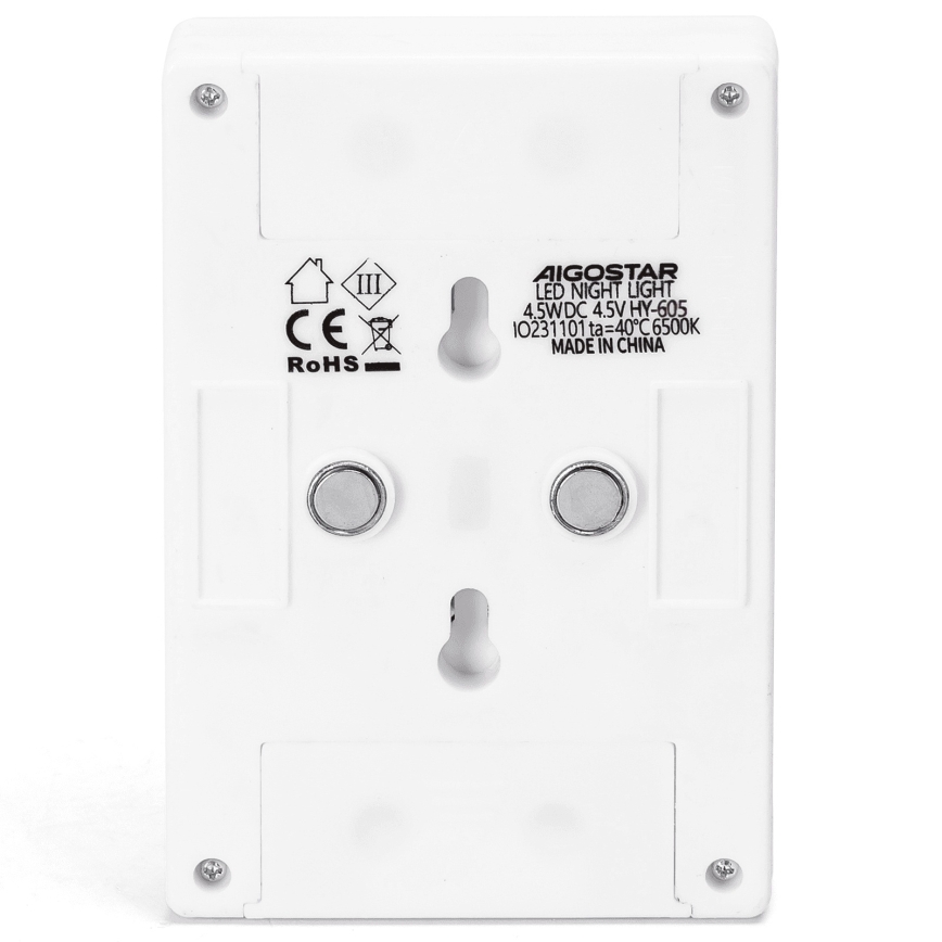 Aigostar - Draagbaar LED-nachtlampje, 3xAAA, 6500K