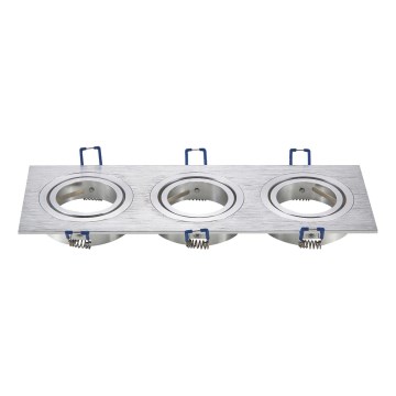 Aigostar - Drievoudige inbouwring voor GU10-inbouwspot 25,5x9,1 cm mat chroom
