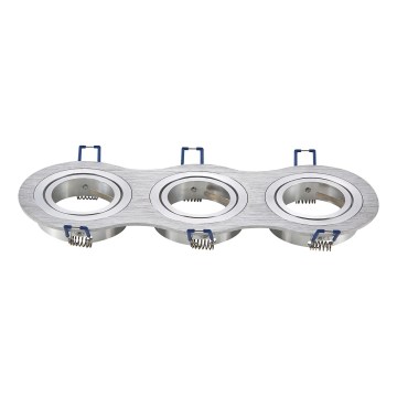 Aigostar - Drievoudige inbouwring voor inbouwspot GU10 25,5x9,1 cm mat chroom