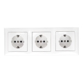 Aigostar - Drievoudige wandcontactdoos met SCHUKO-afdekkader 230V wit