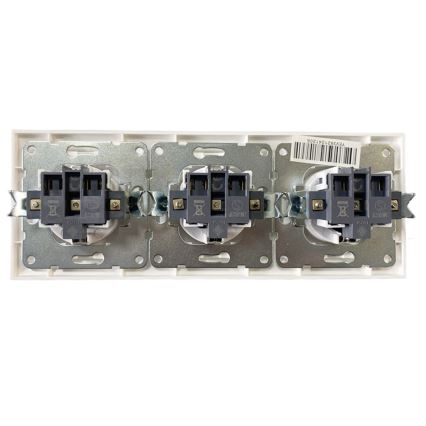 Aigostar - Drievoudige wandcontactdoos met SCHUKO-afdekkader 230V wit