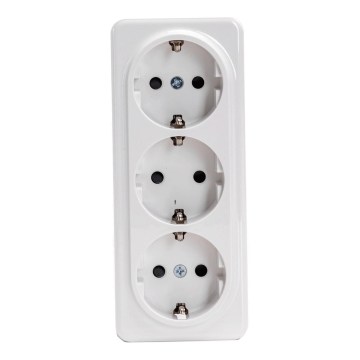 Aigostar - Drievoudige wandcontactdoos SCHUKO 250V wit