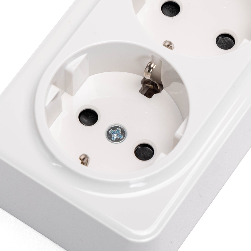 Aigostar - Drievoudige wandcontactdoos SCHUKO 250V wit
