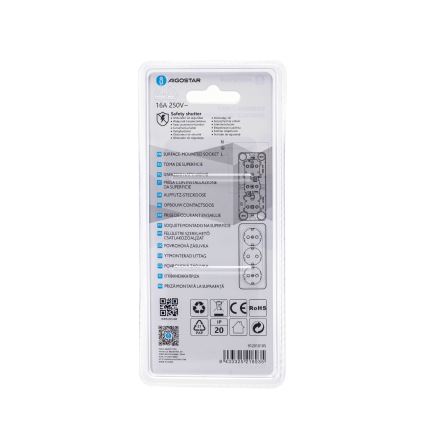 Aigostar - Drievoudige wandcontactdoos SCHUKO 250V wit