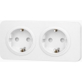 Aigostar - Dubbel SCHUKO-stopcontact met afdekraam, 250 V/16 A, wit