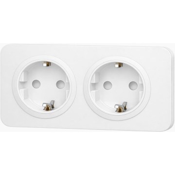 Aigostar - Dubbel SCHUKO-stopcontact met afdekraam, 250 V/16 A, wit