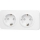 Aigostar - Dubbel SCHUKO-stopcontact met afdekraam, 250 V/16 A, wit