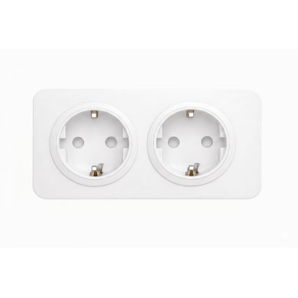 Aigostar - Dubbel SCHUKO-stopcontact met afdekraam, 250 V/16 A, wit