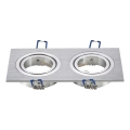 Aigostar - Dubbele afdekring voor inbouwspot GU10 17,3x9,1 cm mat chroom