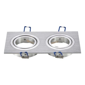Aigostar - Dubbele afdekring voor inbouwspot GU10 17,3x9,1 cm mat chroom