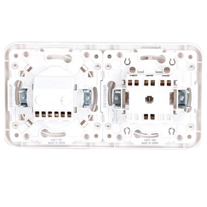 Aigostar - Dubbele schakelaar nr. 5 en SCHUKO-stopcontact 230V met afdekraam, wit