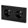 Aigostar - Dubbele SCHUKO-wandcontactdoos met frame, 230V/16A, zwart