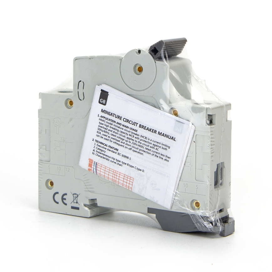 Aigostar - Eenpolige installatieautomaat 1P 63A (type C) 230-400V