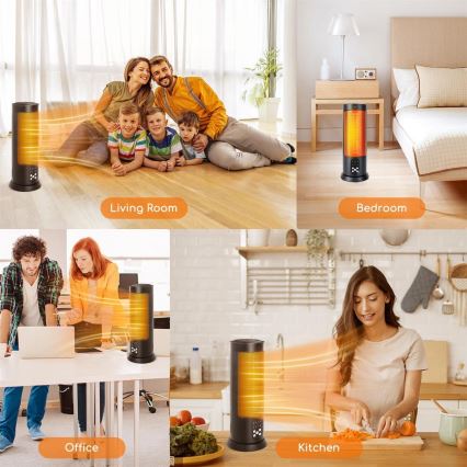 Aigostar - Elektrische kachel 1500 W/230 V met afstandsbediening