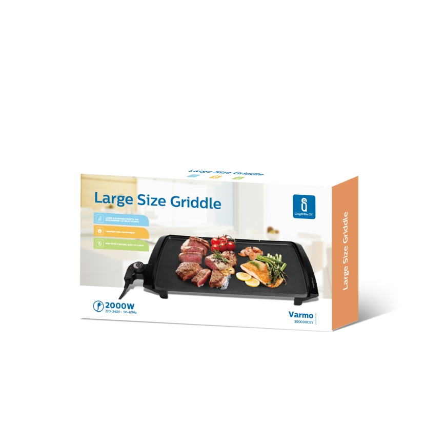 Aigostar - Elektrische tafelgrill 2000W/230V zwart