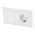 Aigostar - Enkele schakelaar č. 1 en SCHUKO-stopcontact 250V met wit afdekraam