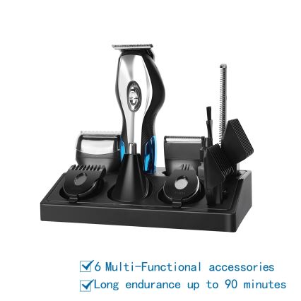 Aigostar - Haar trimmer met accessoires 6in1 5W/5V zwart