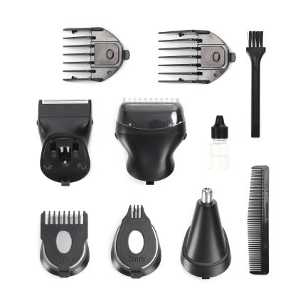 Aigostar - Haar trimmer met accessoires 6in1 5W/5V zwart