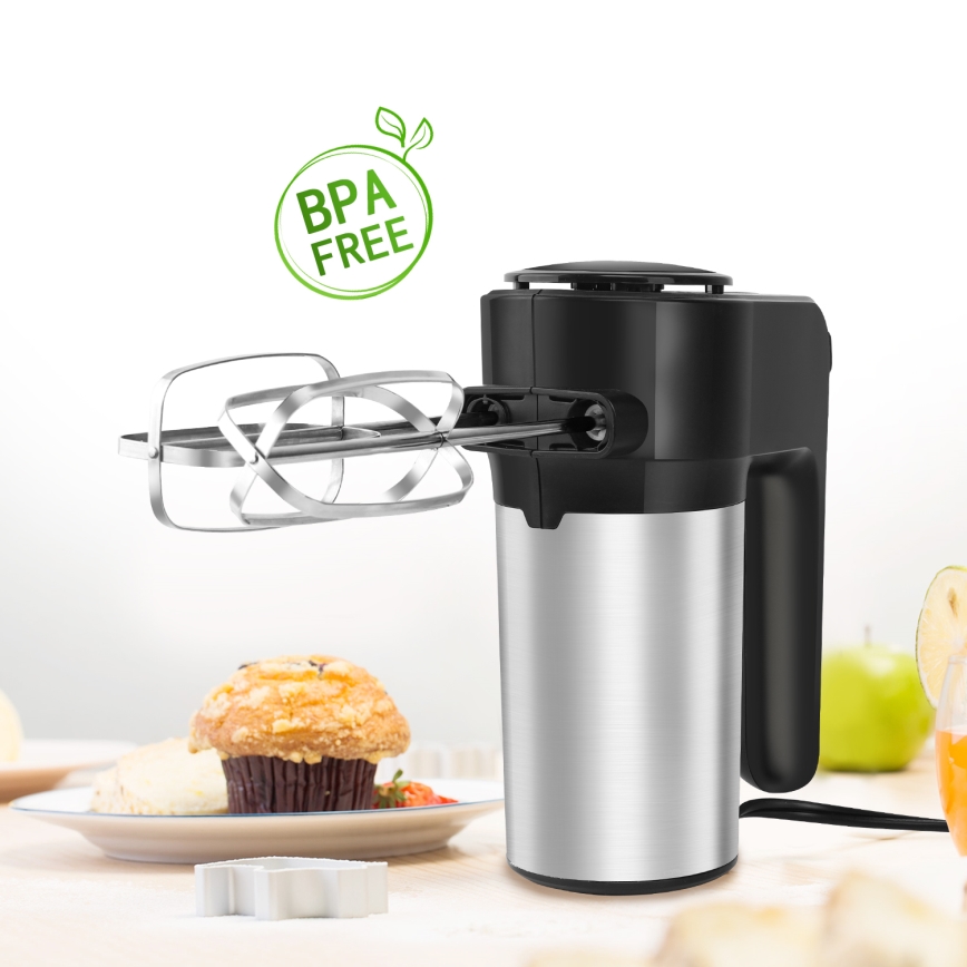 Aigostar - Handmixer 300W/230V zwart/mat chroom