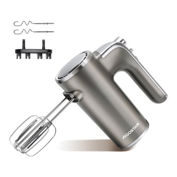 Aigostar - Handmixer 400W/230V grijs/mat chroom