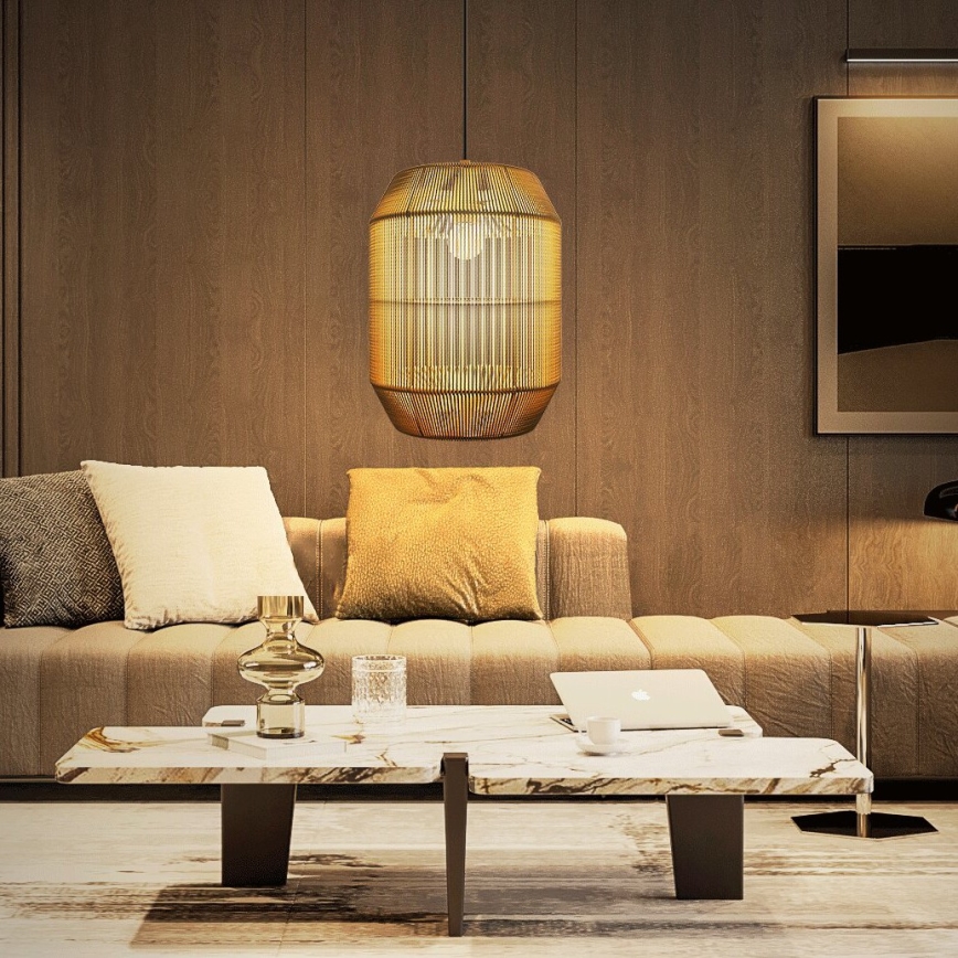 Aigostar - Hanglamp aan een koord 1xE27/60W/230V beige