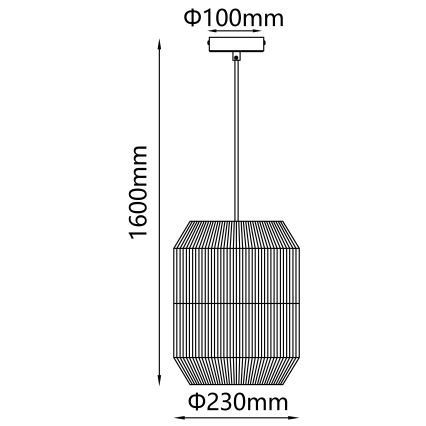 Aigostar - Hanglamp aan een koord 1xE27/60W/230V beige