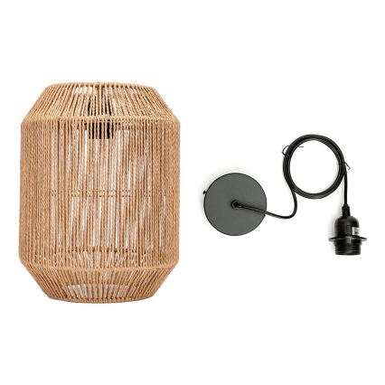 Aigostar - Hanglamp aan kabel 1xE27/60W/230V beige Ø 23 cm