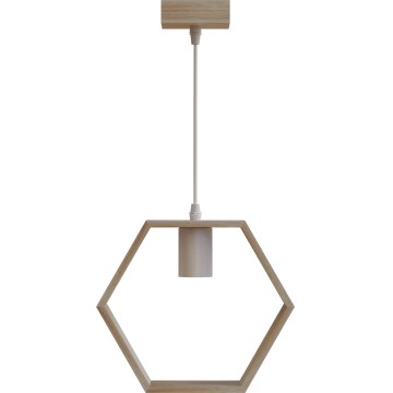 Aigostar - Hanglamp met snoer 1xE27/60W/230V beige