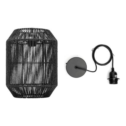 Aigostar - Hanglamp met snoer 1xE27/60W/230V zwart Ø 23 cm