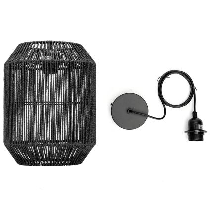 Aigostar - Hanglamp met snoer 1xE27/60W/230V zwart Ø 23 cm