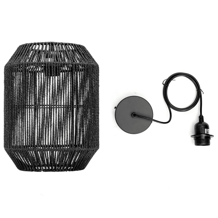 Aigostar - Hanglamp met snoer 1xE27/60W/230V zwart Ø 23 cm