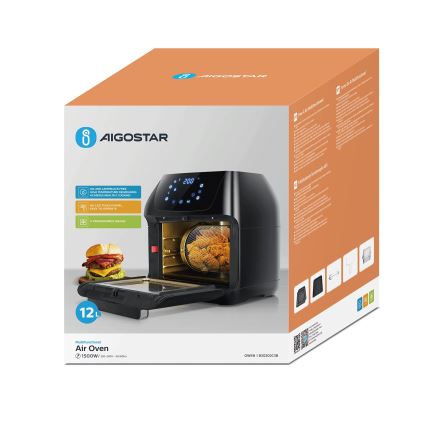 Aigostar - Heteluchtoven 1400W/230V 12l zwart