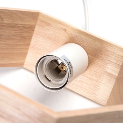 Aigostar - Houten hanglamp aan snoer 1xE27/60W/230V dennenhout