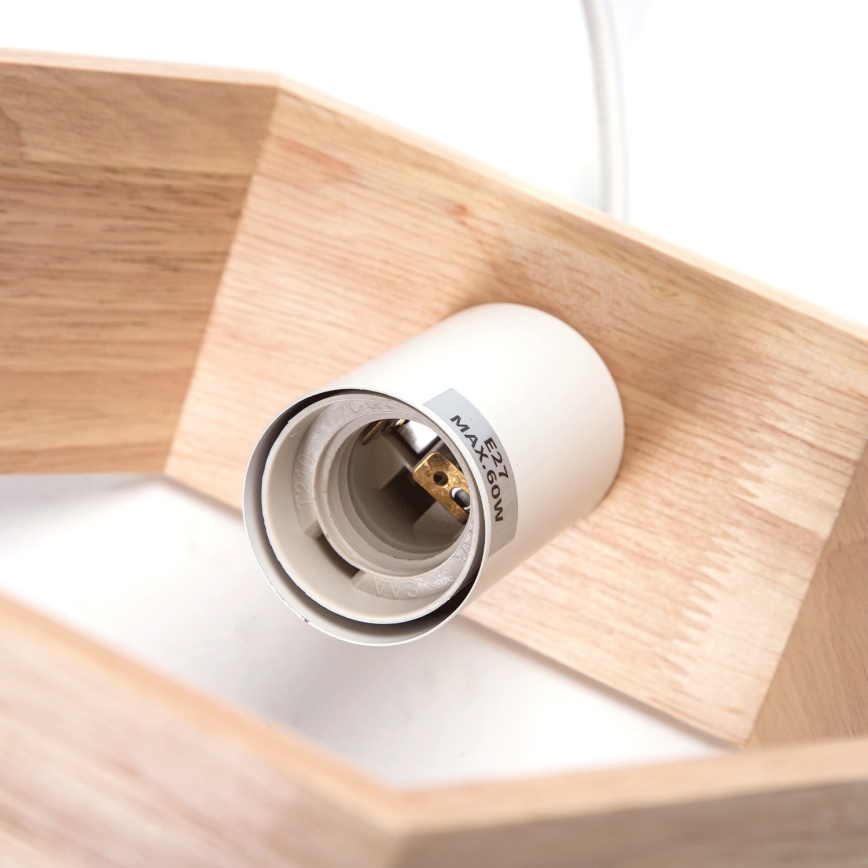 Aigostar - Houten hanglamp aan snoer 1xE27/60W/230V dennenhout