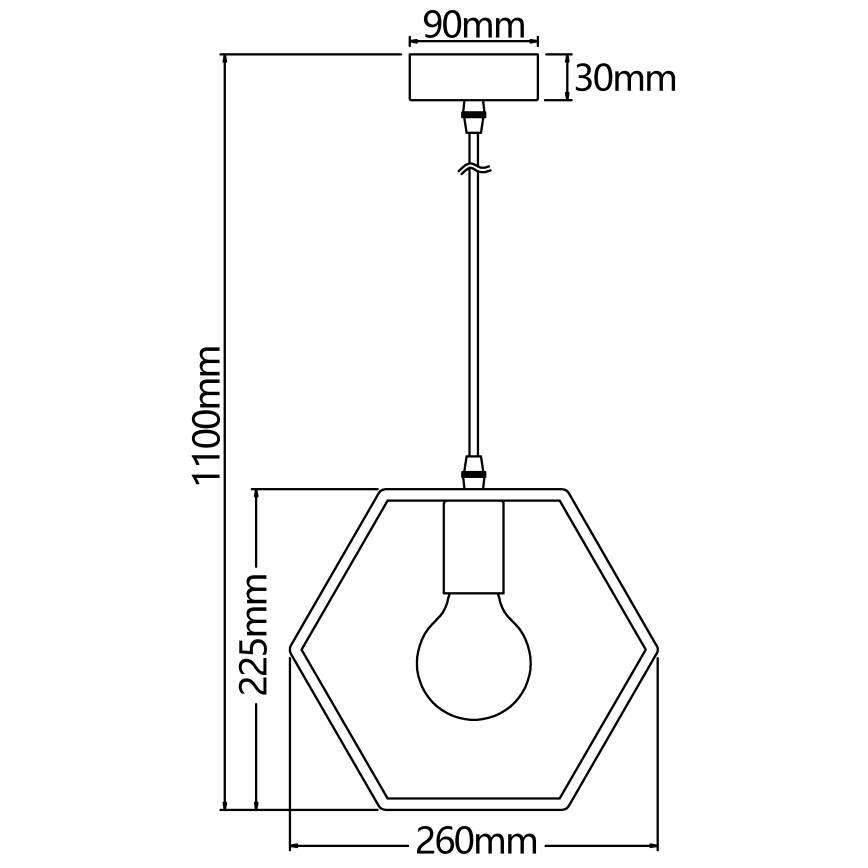 Aigostar - Houten hanglamp aan snoer 1xE27/60W/230V dennenhout