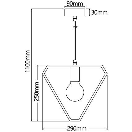 Aigostar - Houten hanglamp aan snoer 1xE27/60W/230V grenen