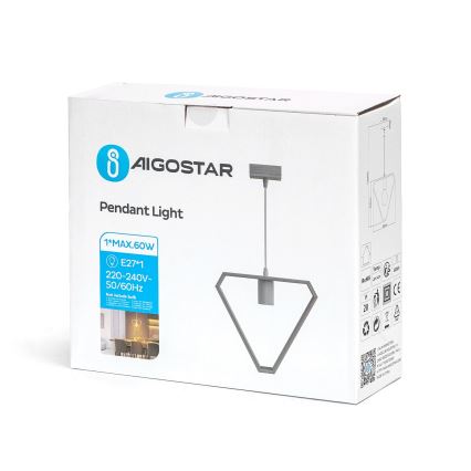 Aigostar - Houten hanglamp aan snoer 1xE27/60W/230V grenen