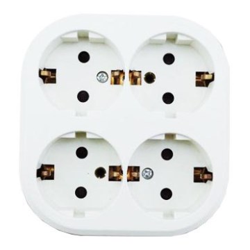 Aigostar - Huishoudelijke 4-voudige SCHUKO-wandcontactdoos 250/16A